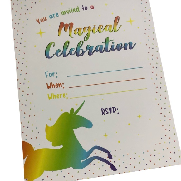 24 Pack Unicorn Invitation Red Envelopes - Picture 2 of 9